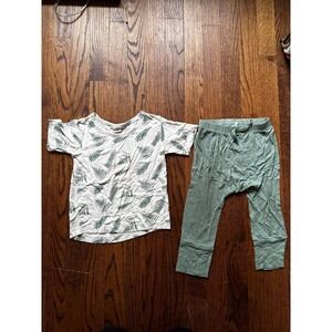 Kate Quinn Toddler 2T Bamboo Viscose Outfit Green Fern